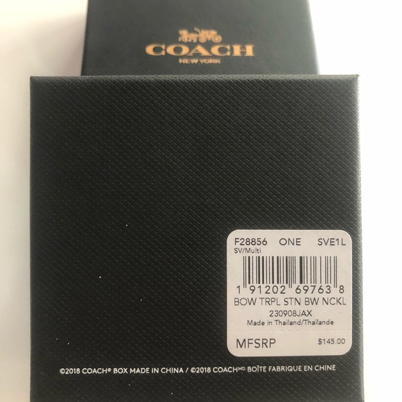 Coach Triple Bow Necklace in Silver - Picture 3 of 5